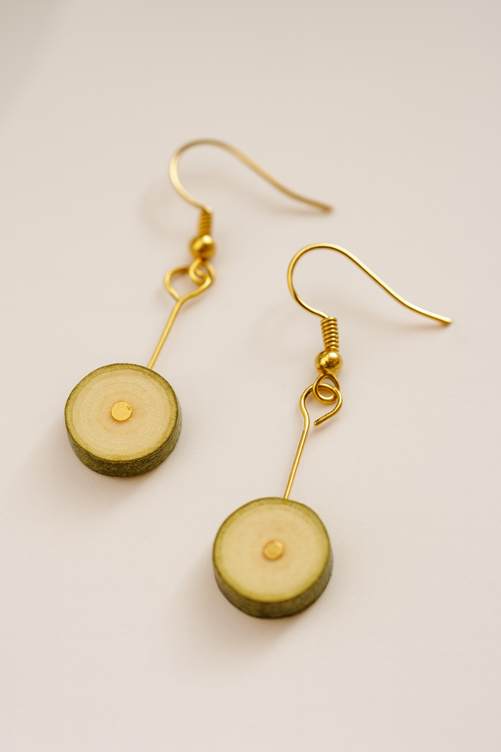 Sculptural gold disc earrings